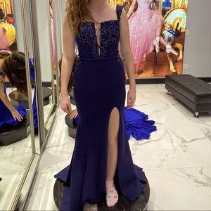 zoey grey navy blue prom dress